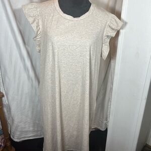 White Birch Cream Ruffle Sleeve Midi Dress